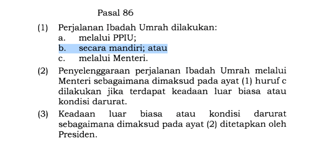 Panduan Umrah Mandiri: Manfaatkan Aturan Baru dengan Bijak pasal86uu142025